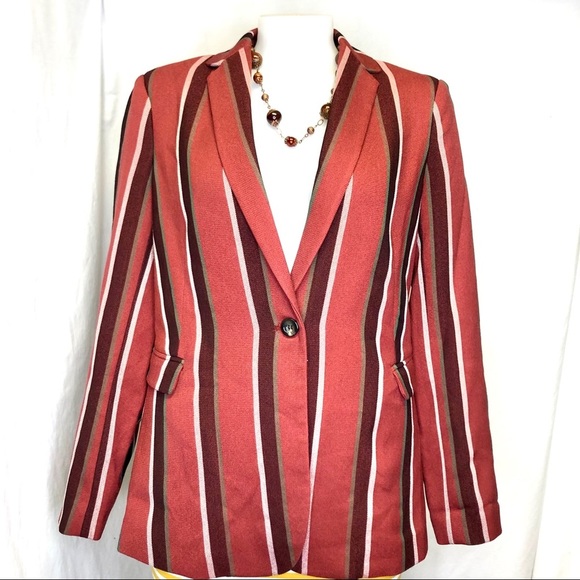 Mural Red Striped One-Button Blazer – Women’s M, NWOT - Picture 3 of 13